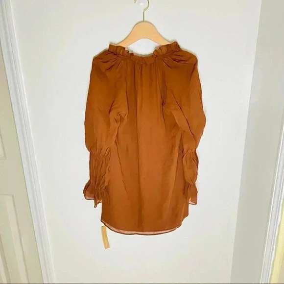 NEW Reformation Adrienne Tunic Dress Cinnamon Brown Earth Tone Bohemian Relaxed - Picture 3 of 8